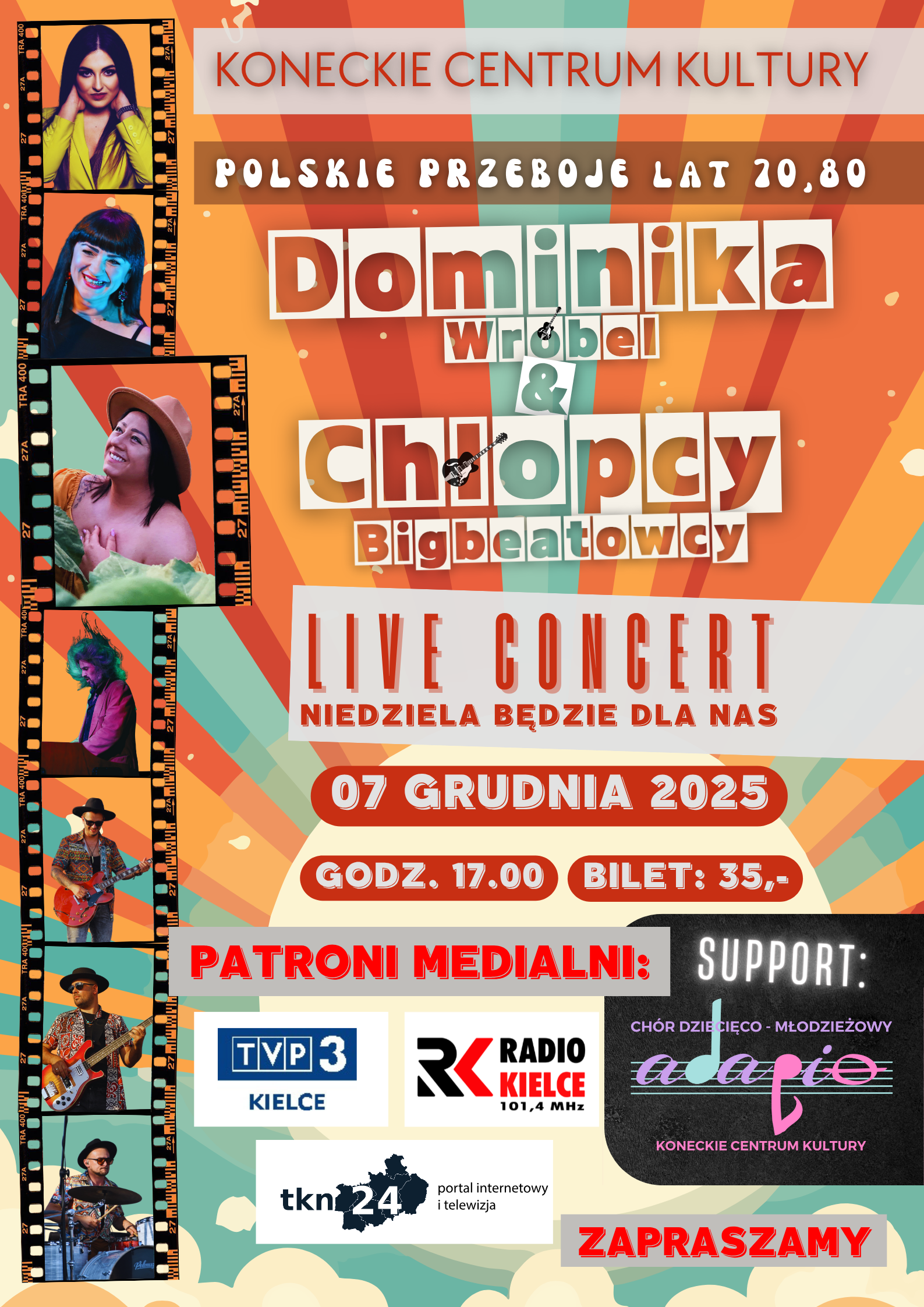 PLAKAT KONCERTOWY DOMINIKA WRÓBEL & CHŁOPCY BIGBEATOWCY